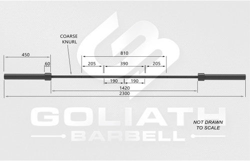 Goliath Squat bar - 35mm - black oxide - 25kg