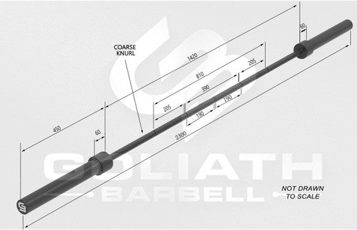 Goliath Squat bar - 35mm - black oxide - 25kg