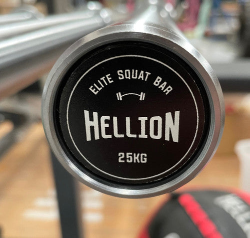 Hellion 35mm 25kg Elite Squat Bar - CHROME.  Full length knurl.