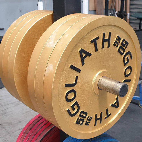 Goliath Calibrated Powerlifting Plate - 50kg - Gold (PAIR)